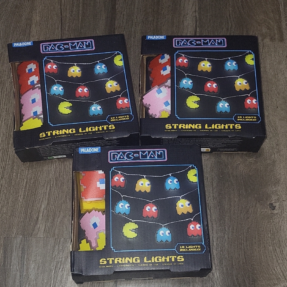 3 Packs Of Pac-Man String Lights